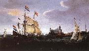 unknow artist Hollandse schepen in de Sont oil painting on canvas